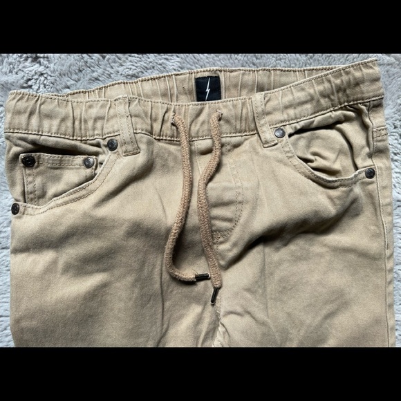 𝅺jeaniologie Boy’s Youth Large Khaki Cuffed Casual Jogger Pants, VGUC - Picture 2 of 6